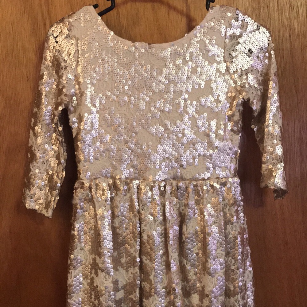 Formal Gold Shift Dress Size 10 Girls